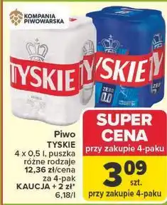 Carrefour Piwo TYSKIE 4 x 0,5 l, puszka różne rodzaje oferta