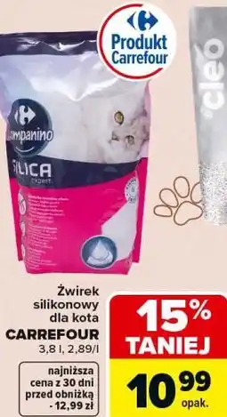 Carrefour Żwirek silikonowy dla kota oferta