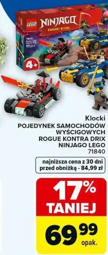 Carrefour Klocki POJEDYNEK SAMOCHODÓW WYŚCIGOWYCH ROGUE KONTRA DRIX NINJAGO oferta