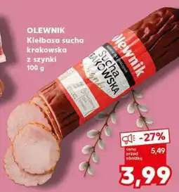 Kaufland OLEWNIK Kiełbasa sucha krakowska z szynki 100 g oferta