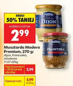 Biedronka Musztarda Premium: Dijon, Francuska, miodowa oferta
