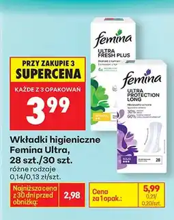 Biedronka Wkładki higieniczne Ultra 28szt./30szt oferta