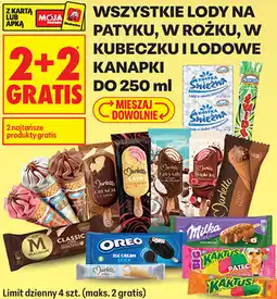 Biedronka WSZYSTKIE LODY NA PATYKU, W ROŻKU, W KUBECZKU I LODOWE KANAPKI DO oferta