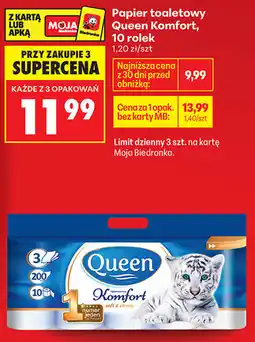 Biedronka Papier toaletowy Queen Komfort, 10 rolek oferta
