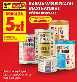 Biedronka Karma w puszkach Maxi Natural różne rodzaje oferta