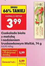 Biedronka Czekolada biała z matchą i nadzieniem truskawkowym Meltié oferta
