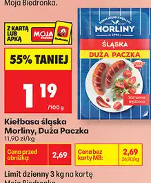 Biedronka Kiełbasa śląska Morliny, Duża Paczka oferta