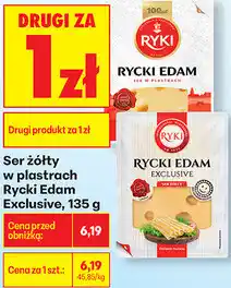 Biedronka Ser żółty w plastrach Rycki Edam Exclusive oferta