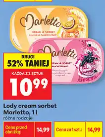 Biedronka Lody cream sorbet Marletto oferta