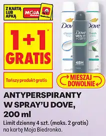 Biedronka ANTYPERSPIRANTY W SPRAY'U DOVE oferta