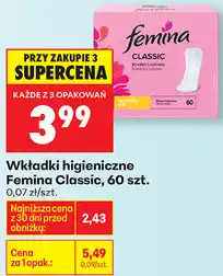 Biedronka Wkładki higieniczne Classic, 60 szt oferta