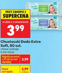 Biedronka Chusteczki Dada Extra Soft, 80 szt oferta