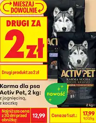 Biedronka Karma dla psa Activ Pet, 2 kg: z jagnięciną, z kaczką oferta