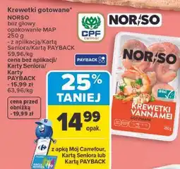 Carrefour Krewetki gotowane Norso oferta