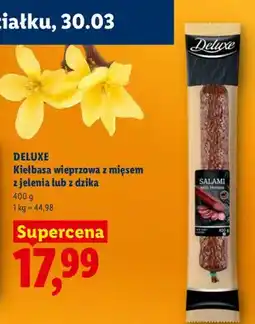 Lidl Kiełbasa wieprzowa z mięsem z jelenia lub z dzika oferta
