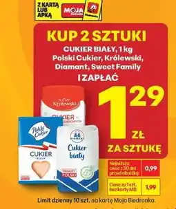 Biedronka CUKIER BIAŁY, 1kg Polski Cukier, Królewski, Diamant, Sweet Family oferta