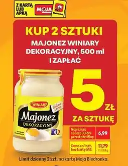 Biedronka MAJONEZ WINIARY DEKORACYJNY, 500 ml oferta