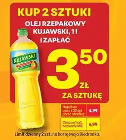 Biedronka Olej rzepakowy Kujawski, 1l oferta