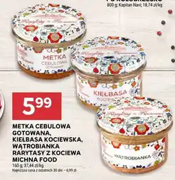 Stokrotka Metka cebulowa gotowana, kiełbasa kociewska, wątrobianka rarytasy z kociewa michna food oferta