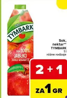 Carrefour Express Sok, nektar** TYMBARK 1 l różne rodzaje oferta