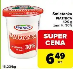 Carrefour Express Śmietanka PIĄTNICA 400 g zaw. tł. 30% oferta