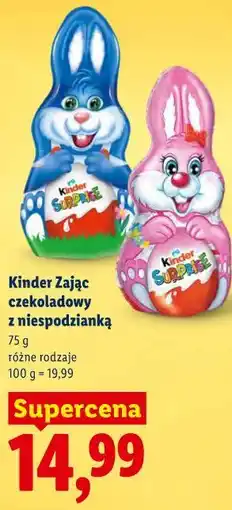 Lidl Kinder Zając czekoladowy z niespodzianką oferta