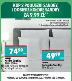 Biedronka Kołdra Sandby 140 x 200 cm / Poduszka Sandby 70 x 80 cm oferta
