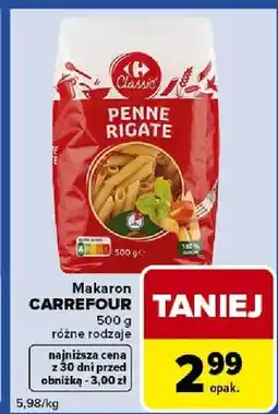 Carrefour Express Makaron penne rigate różne rodzaje oferta