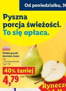 Lidl Gruszki deserowe luzem oferta