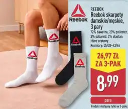 ALDI Reebok skarpety damskie/męskie, 3 pary oferta
