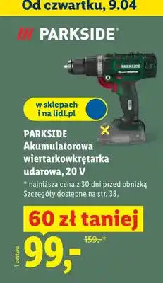 Lidl Akumulatorowa wiertarko-wkrętarka udarowa, 20V oferta