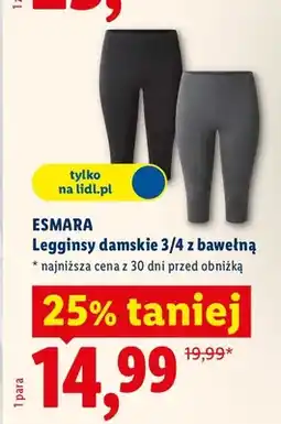 Lidl Legginsy damskie 3/4 z bawełną oferta