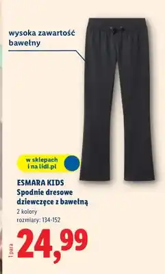 Lidl Spodnie dresowe dziewczęce z bawełną oferta