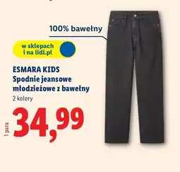Lidl Spodnie jeansowe młodzieżowe z bawełny oferta
