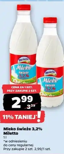 Netto Mleko świeże 3,2% Miletto oferta