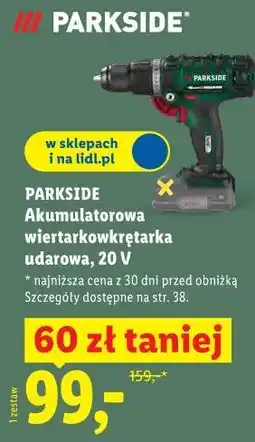 Lidl Akumulatorowa wiertarkowkrętarka udarowa, 20 V oferta