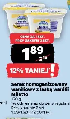 Netto Serek homogenizowany waniliowy z laską wanilii Miletto oferta