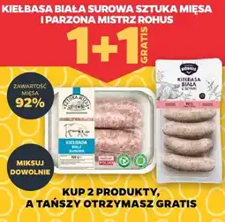Netto KIEŁBASA BIAŁA SUROWA SZTUKA MIĘSA I PARZONA MISTRZ ROHUS oferta