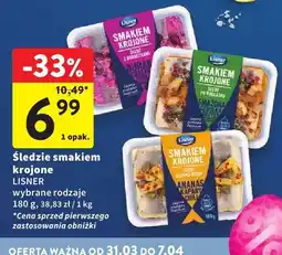 Intermarche Śledzie smakiem krojone Lisner wybrane rodzaje oferta