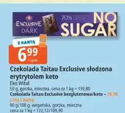 E.Leclerc Czekolada Taitau Exclusive słodzona erytrytelem keto oferta