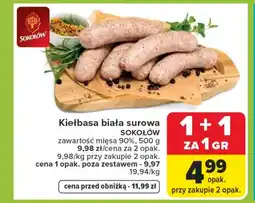 Carrefour Kiełbasa biała Sokołów oferta