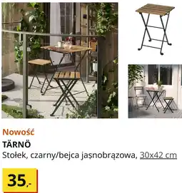 IKEA TÄRNÖ Stołek, czarny/bejca jasnobrązowa, 30x42 cm oferta