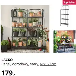 IKEA LÄCKÖ Regał, ogrodowy, szary, 61x160 cm oferta