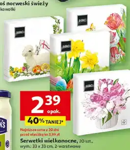 Auchan Serwetki wielkanocne, 20 szt., wym.: 33 x 33 cm, 2-warstwowe oferta