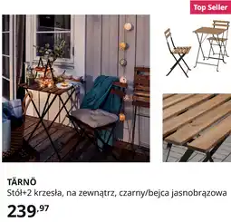 IKEA TÄRNÖ Stół+2 krzesła, na zewnątrz, czarny/bejca jasnobrązowa oferta