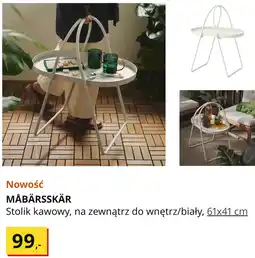 IKEA MÅBÄRSSKÄR Stolik kawowy, na zewnątrz do wnętrz/biały, 61x41 cm oferta