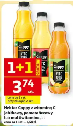 Auchan Nektar Cappy z witaminą C jabłkowy, pomarańczowy lub multiwitamina oferta