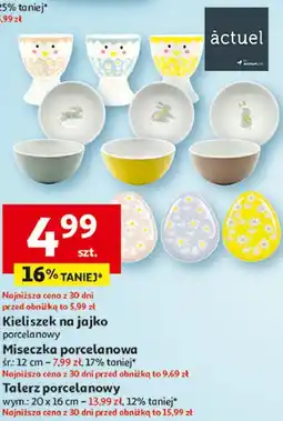 Auchan Kieliszek na jajko porcelanowy Miseczka porcelanowa Talerz porcelanowy oferta
