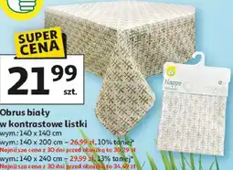 Auchan Obrus biały w kontrastowe listki oferta