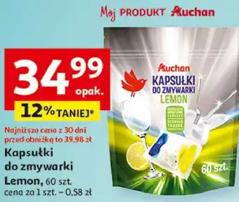 Auchan Kapsułki do zmywarki Lemon oferta